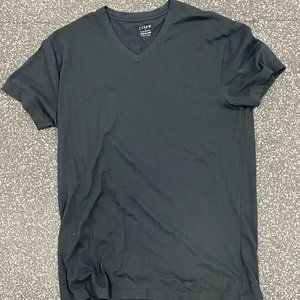 Broken-in short-sleeve V-neck T-shirt